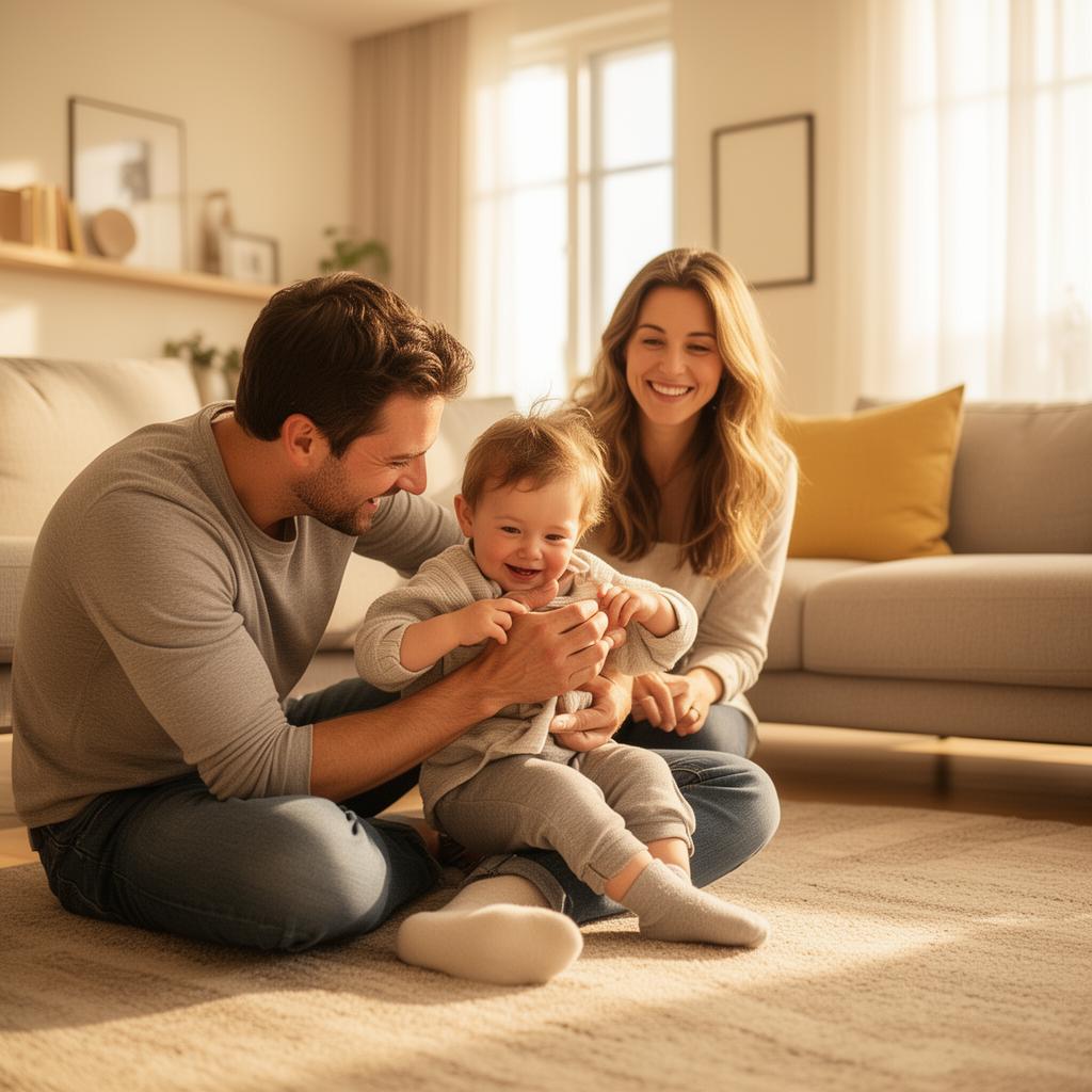 A family relaxing together at home